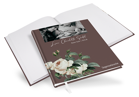 Gästebuch Taufe - Floral "Antique Rose"