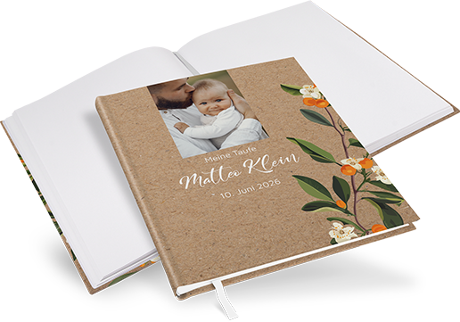 Gästebuch Taufe - Greenery "Manila 02"