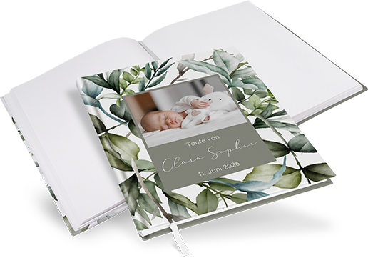 Gästebuch Taufe - Greenery "Calm Grove"