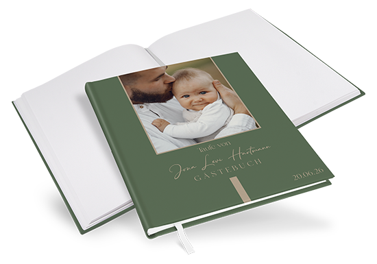 Gästebuch Taufe - Minimalistisch "Simply Green"