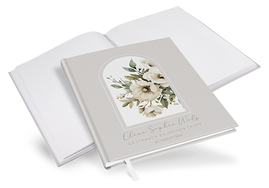 Gästebuch Taufe - Vintage "Ivory Garden"