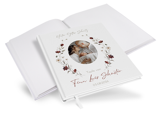 Gästebuch Taufe - Vintage "Wildflower Note